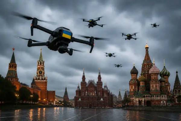 Дрон над Красной площадью